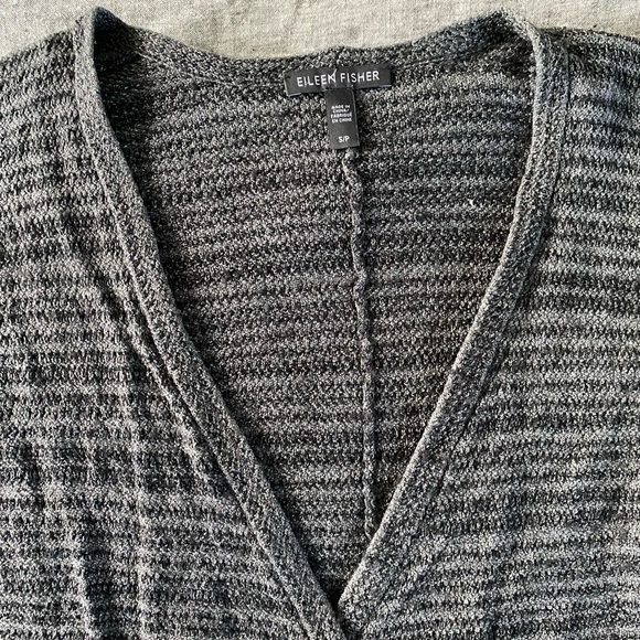 Eileen Fisher Gray Wrap Sweater - Picture 3 of 6